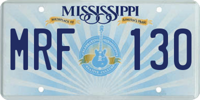 MS license plate MRF130