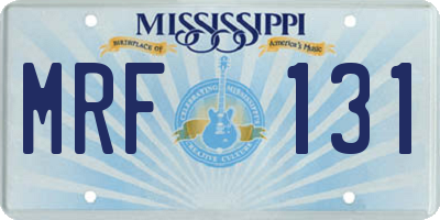 MS license plate MRF131