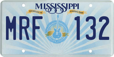 MS license plate MRF132