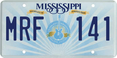 MS license plate MRF141