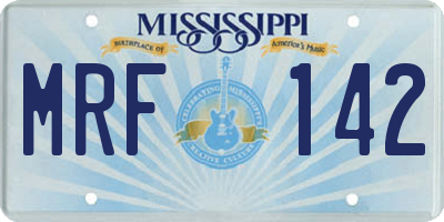 MS license plate MRF142