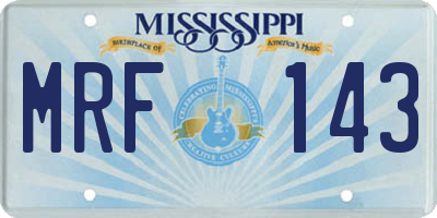 MS license plate MRF143