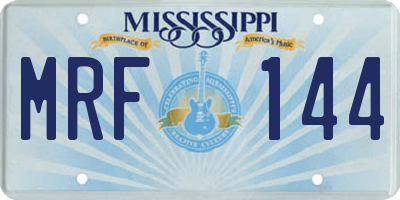 MS license plate MRF144