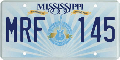 MS license plate MRF145
