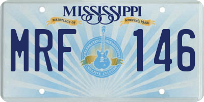 MS license plate MRF146