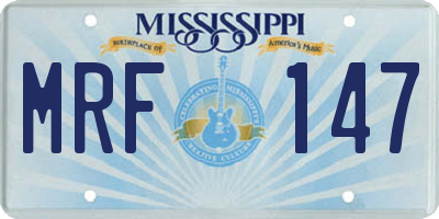 MS license plate MRF147