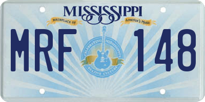 MS license plate MRF148