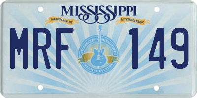 MS license plate MRF149