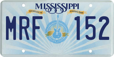 MS license plate MRF152