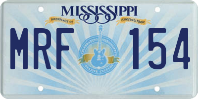 MS license plate MRF154