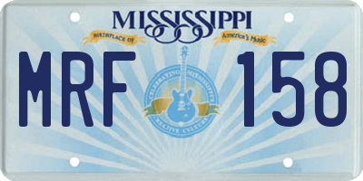 MS license plate MRF158