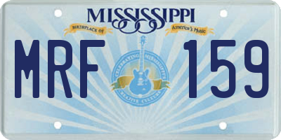 MS license plate MRF159