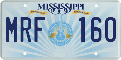 MS license plate MRF160