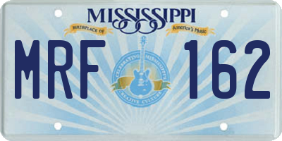 MS license plate MRF162