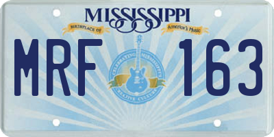 MS license plate MRF163