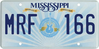 MS license plate MRF166