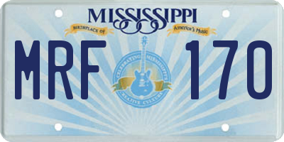 MS license plate MRF170