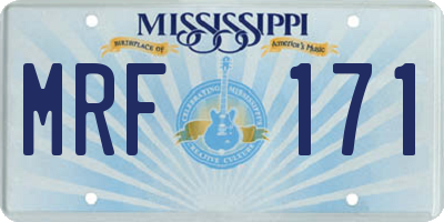 MS license plate MRF171