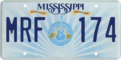 MS license plate MRF174