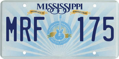 MS license plate MRF175