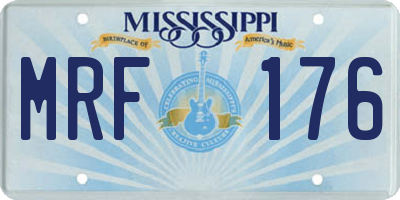 MS license plate MRF176