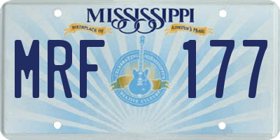 MS license plate MRF177