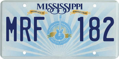 MS license plate MRF182
