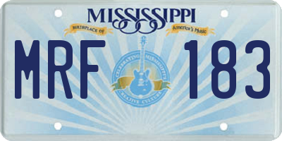 MS license plate MRF183