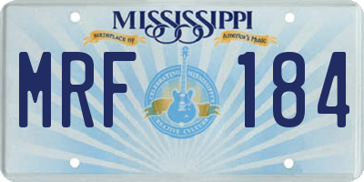 MS license plate MRF184