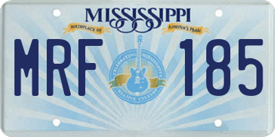 MS license plate MRF185