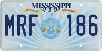 MS license plate MRF186