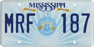 MS license plate MRF187