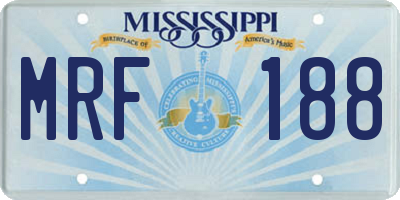 MS license plate MRF188