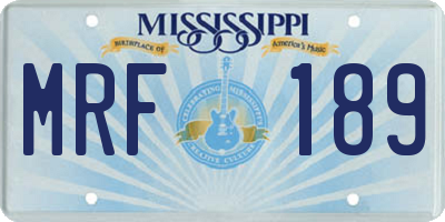 MS license plate MRF189