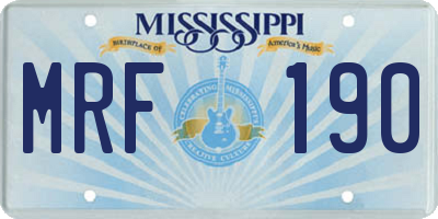MS license plate MRF190