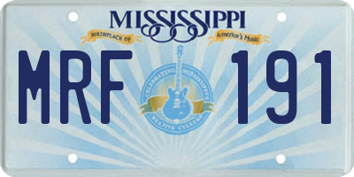MS license plate MRF191