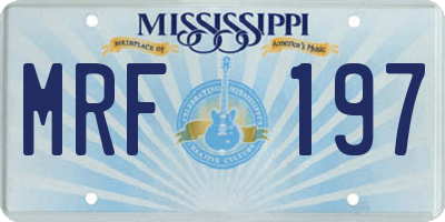 MS license plate MRF197