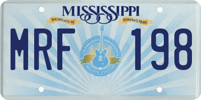 MS license plate MRF198