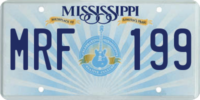MS license plate MRF199