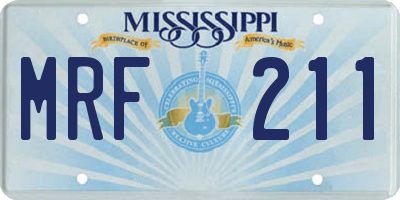 MS license plate MRF211