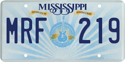 MS license plate MRF219