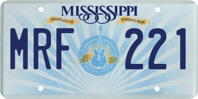 MS license plate MRF221