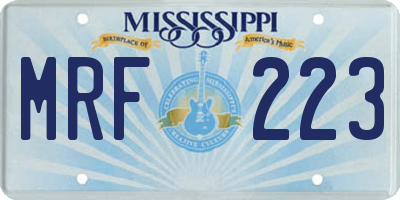 MS license plate MRF223