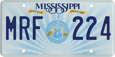 MS license plate MRF224