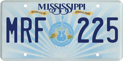 MS license plate MRF225