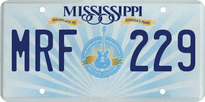 MS license plate MRF229