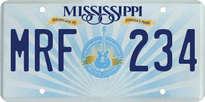 MS license plate MRF234