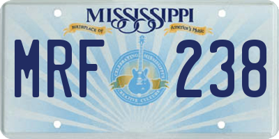 MS license plate MRF238