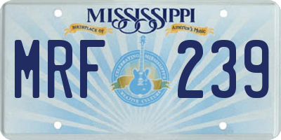 MS license plate MRF239