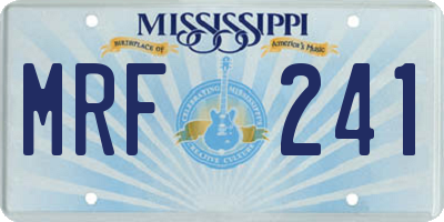 MS license plate MRF241